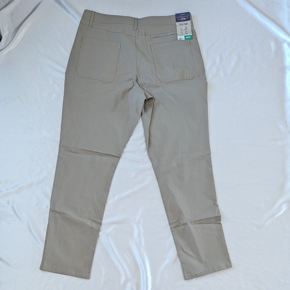 New Weatherproof Vintage Men's Straight Fit Tech Pants Tan 36x34 - Picture 3 of 8